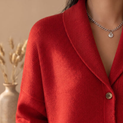 Coco | Women's Polo Collar Relaxed Knit Button Up Cardigan