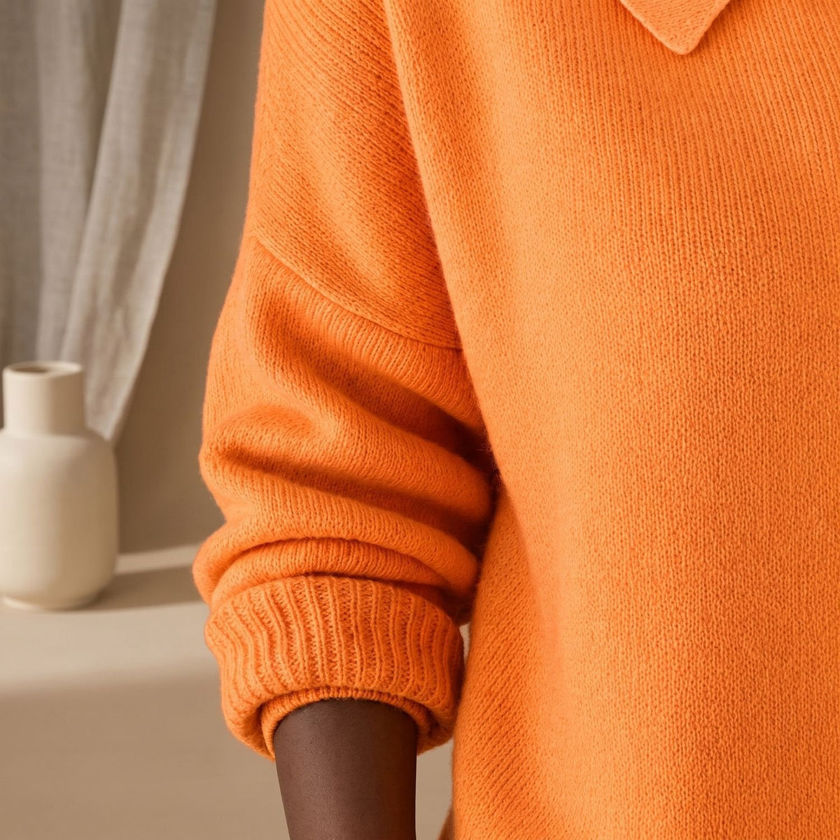 Coco | Women's Polo Collar Relaxed Knit Button Up Cardigan