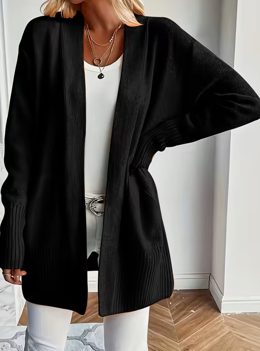 Harper | Women's Relaxed Open-Front Long Knit Cardigan Sweater