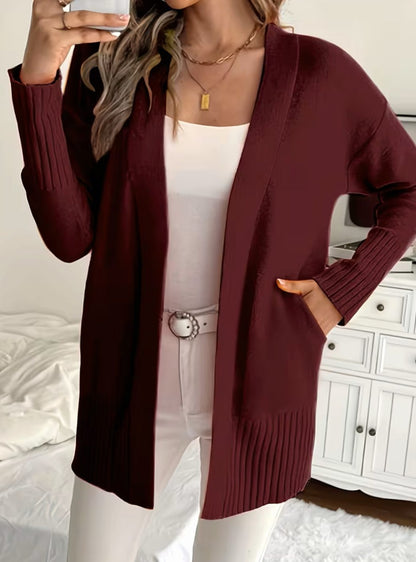 Harper | Women's Relaxed Open-Front Long Knit Cardigan Sweater