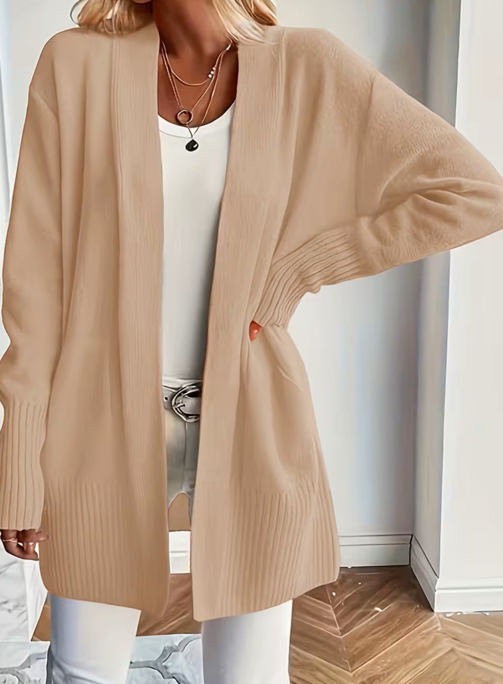 Harper | Women's Relaxed Open-Front Long Knit Cardigan Sweater