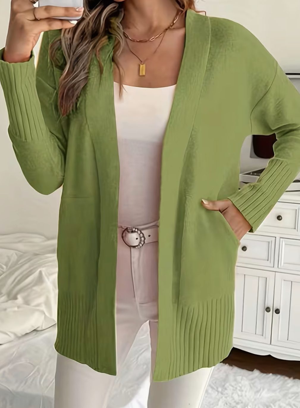 Harper | Women's Relaxed Open-Front Long Knit Cardigan Sweater